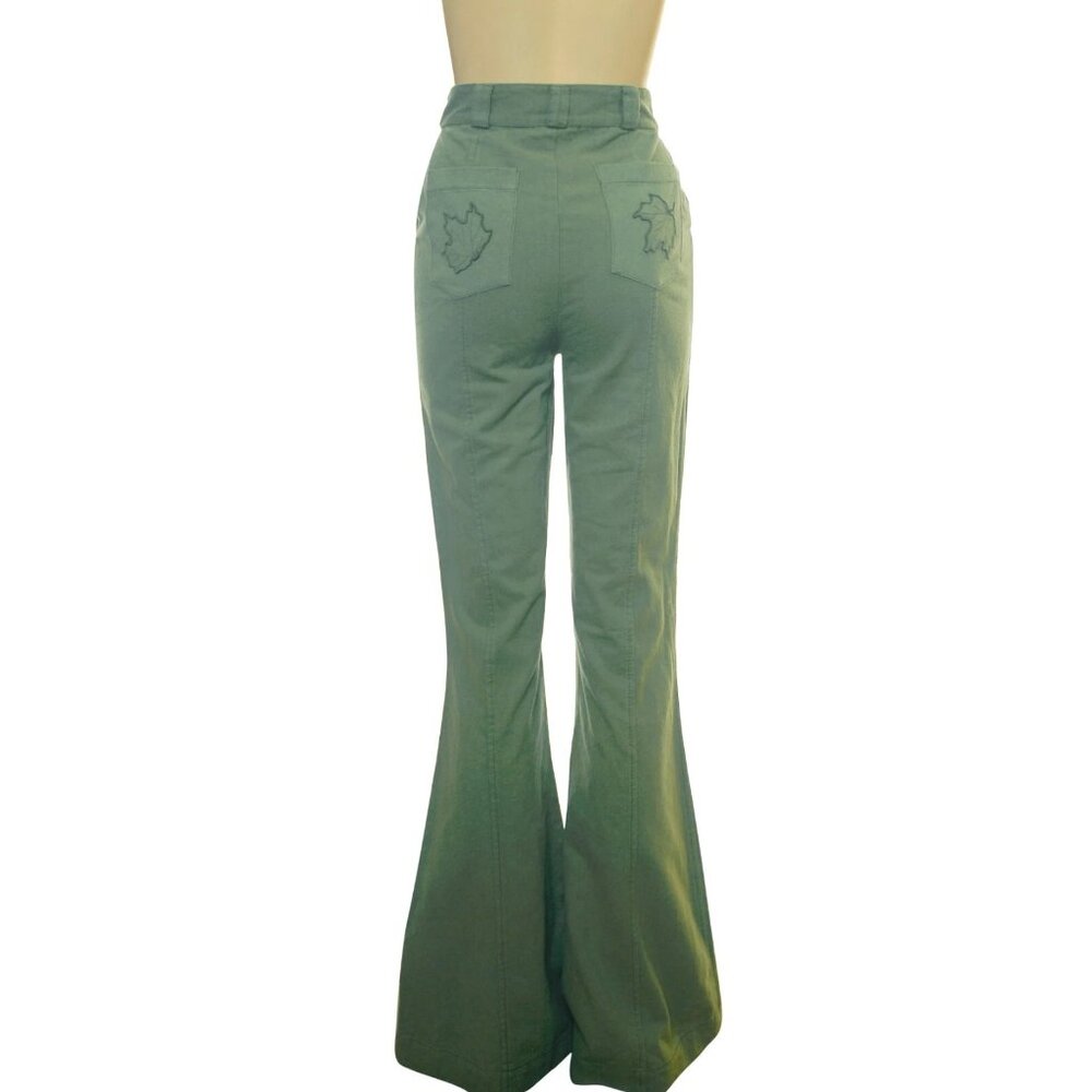 LoveShackFancy Meyerson Pant S 4 Women's Casual Bell Bottom Pants NEW 35612 - Picture 3 of 4